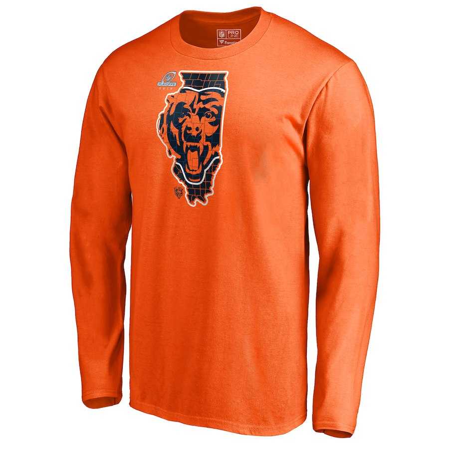 Men's Bears Orange 2018 NFL Playoffs Long Sleeve T-Shirt,We sell and wholesale Men's Bears Orange 2018 NFL Playoffs Long Sleeve T-Shirt on line form chian!